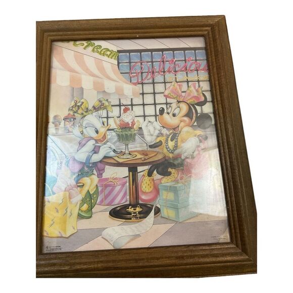Vintage 1980s Disney Minnie Mouse & Daisy Duck Ice Cream Framed 12x10” - Picture 9 of 12